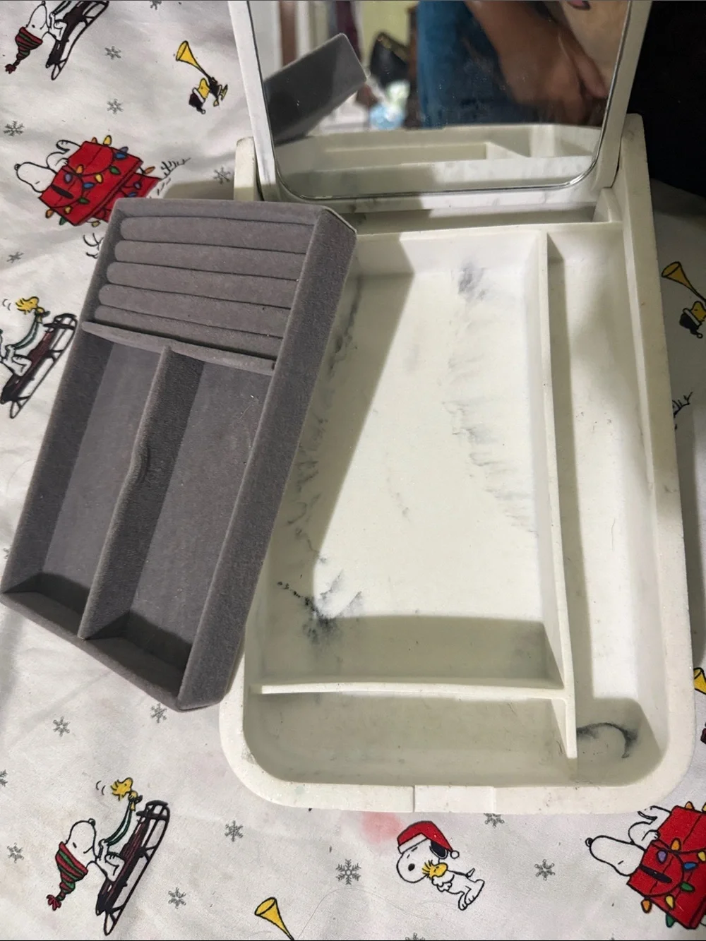 Marble Storage tray with jewelry insert